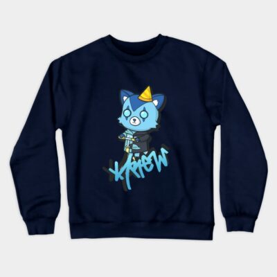 Blue Plushy On A Scooter Crewneck Sweatshirt Official ItsFunneh Merch