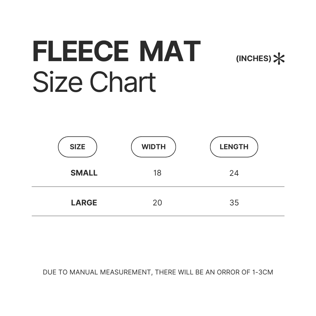 Fleece Mat Size Chart - ItsFunneh Store