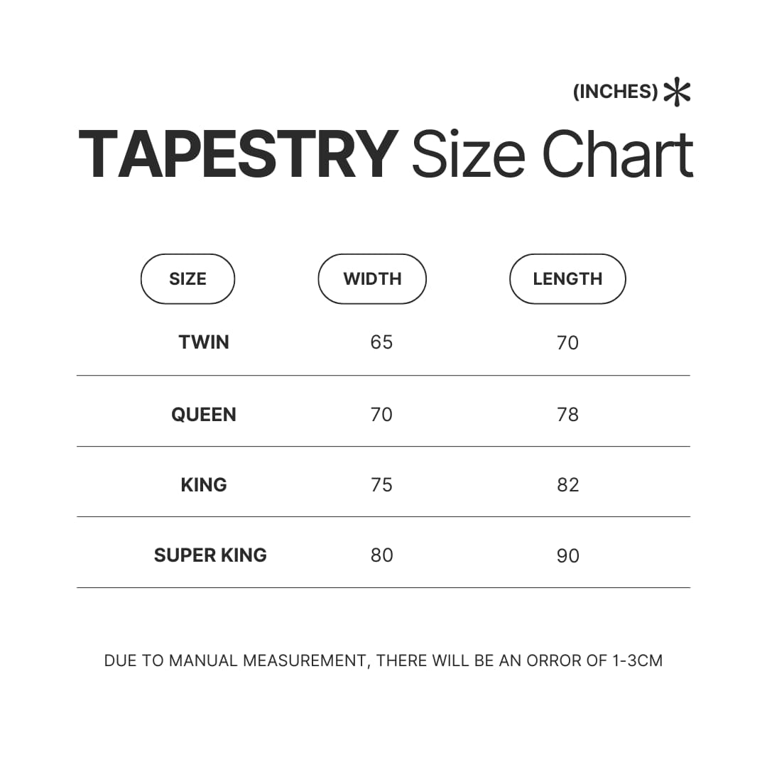 Tapestry Size Chart - ItsFunneh Store