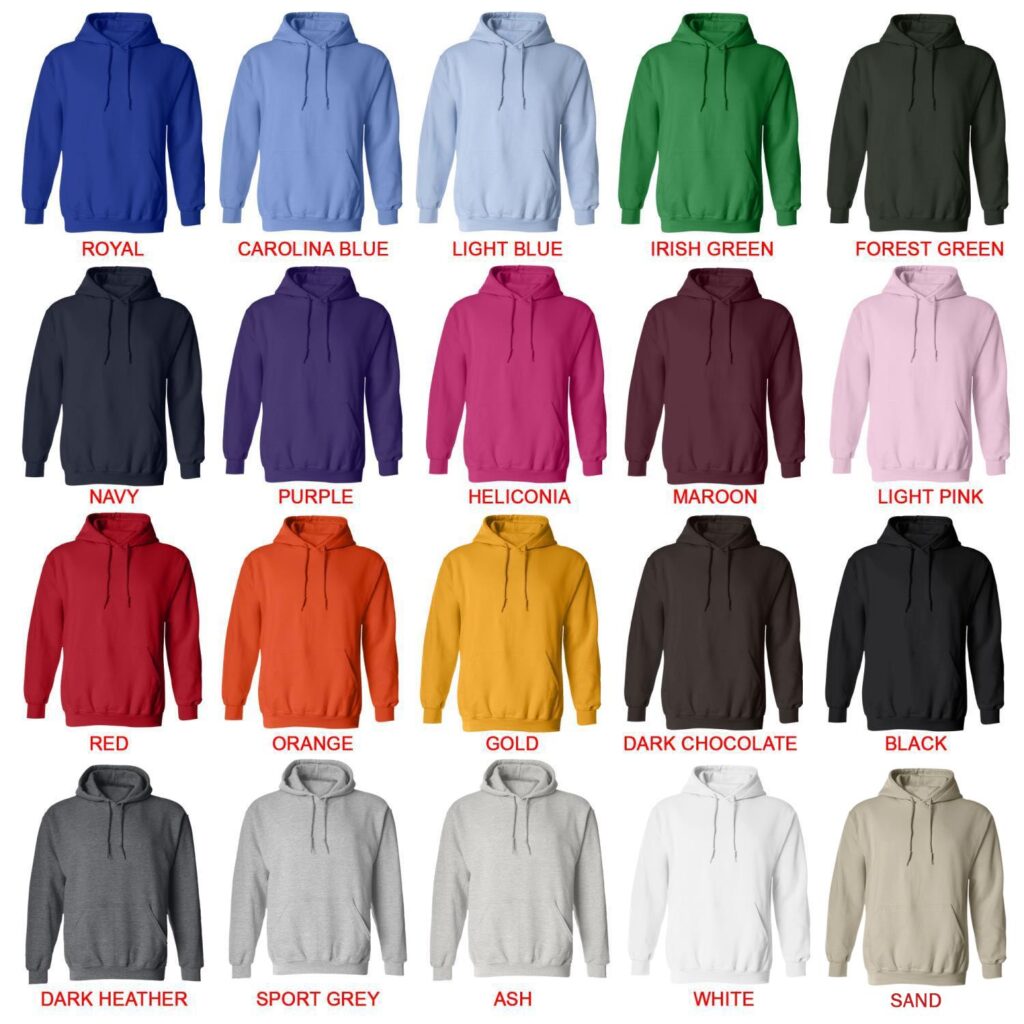 hoodie color chart - ItsFunneh Store
