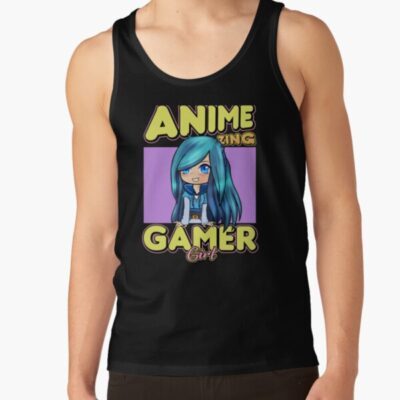 Animezing Gamer Girl Aesthetic Anime Chibi Itsfunneh Rainbow Art Tank Top Official ItsFunneh Merch