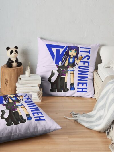 Itsfunneh Funneh Krew Dog Gamer Fan Art 2022 Throw Pillow Official ItsFunneh Merch