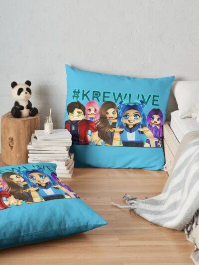 Minecraft - Itsfunneh Krew Team Live Throw Pillow Official ItsFunneh Merch