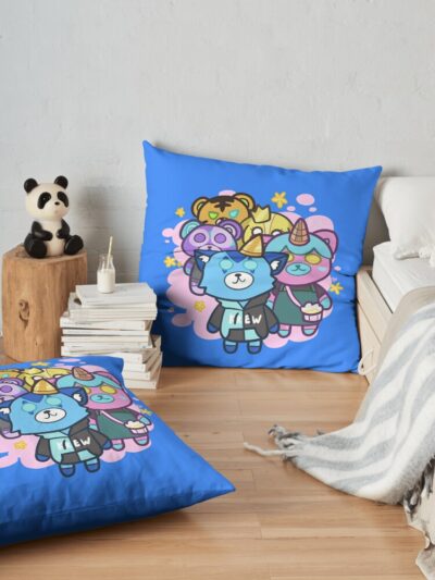 Krew Plushies Group Throw Pillow Official ItsFunneh Merch