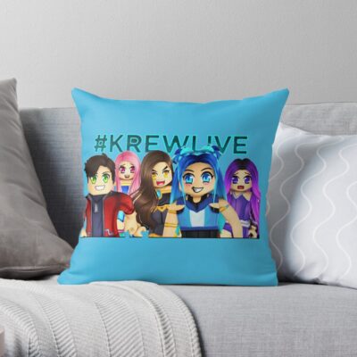 Minecraft - Itsfunneh Krew Team Live Throw Pillow Official ItsFunneh Merch