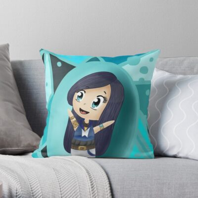 Cute Chibi Funneh Throw Pillow Official ItsFunneh Merch