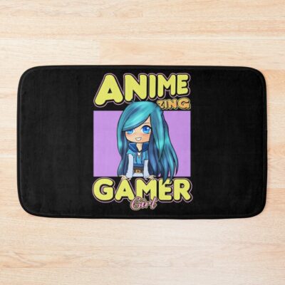 Animezing Gamer Girl Aesthetic Anime Chibi Itsfunneh Rainbow Art Bath Mat Official ItsFunneh Merch