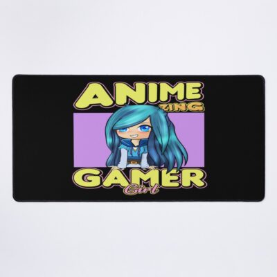 Animezing Gamer Girl Aesthetic Anime Chibi Itsfunneh Rainbow Art Mouse Pad Official ItsFunneh Merch