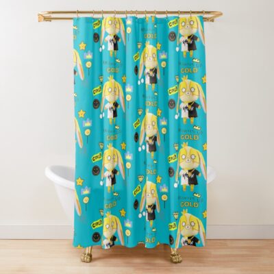 Cool Funneh Plush Toy Krown Up Gold Shower Curtain Official ItsFunneh Merch