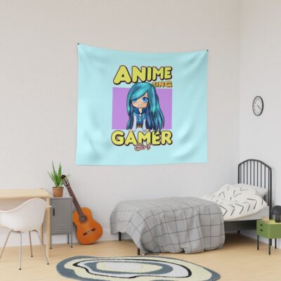 Animezing Gamer Girl Aesthetic Anime Chibi Itsfunneh Rainbow Art Tapestry Official ItsFunneh Merch