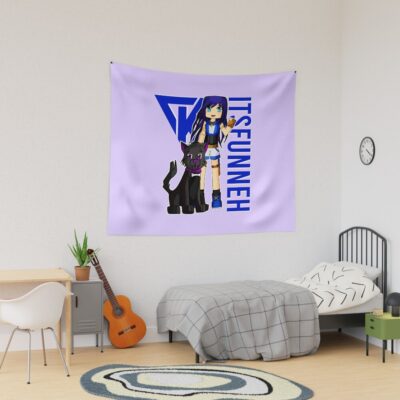 Itsfunneh Funneh Krew Dog Gamer Fan Art 2022 Tapestry Official ItsFunneh Merch